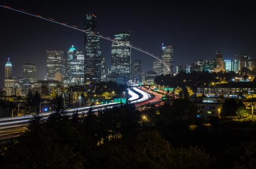 Helicopter over Seattle